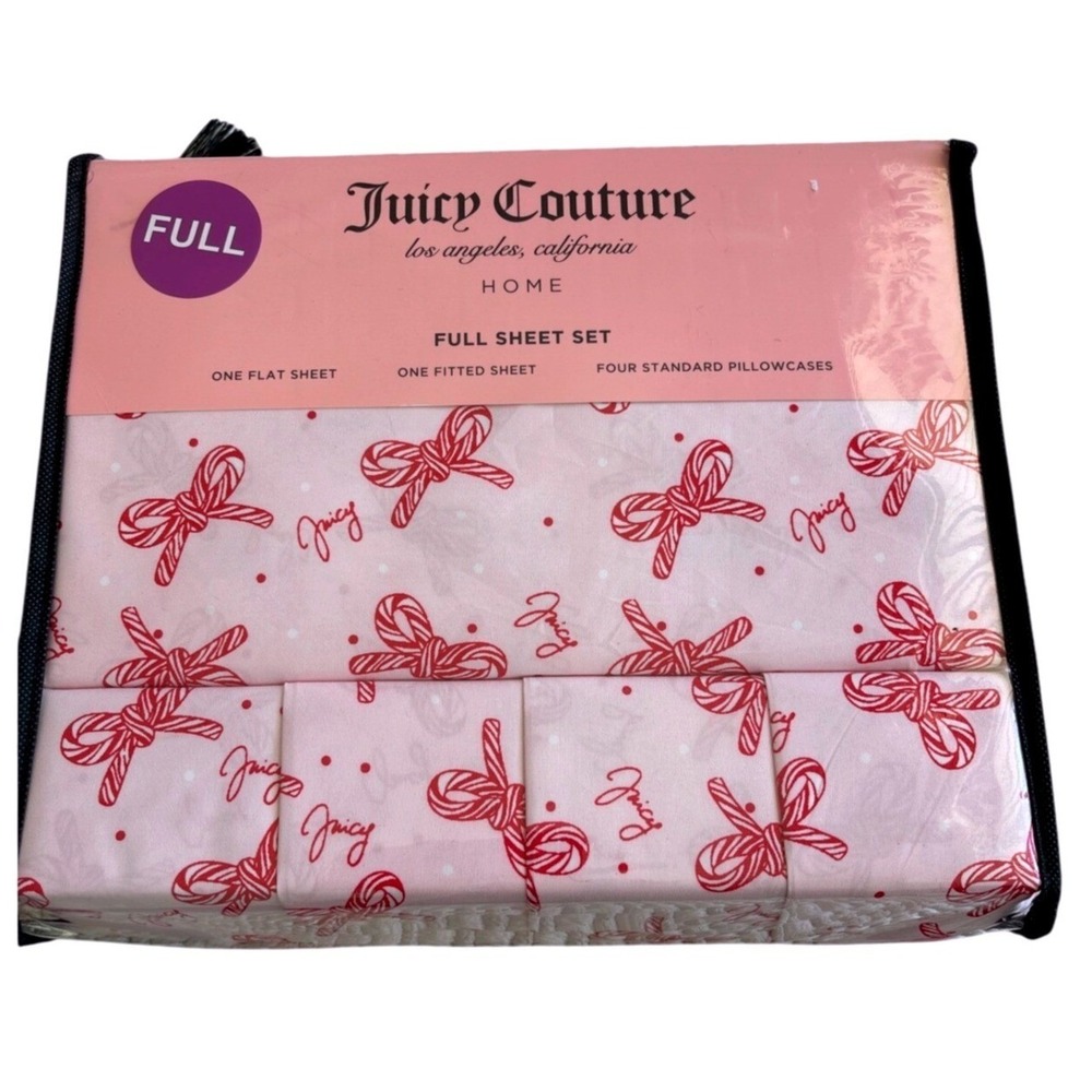 Juicy Couture Christmas Candy Cane Full Sheet Set